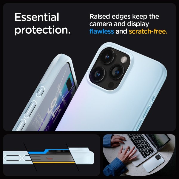 Spigen iPhone 15 Pro Skal Thin Fit Mute Blue