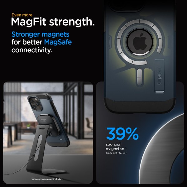 Spigen iPhone 15 Pro Skal Tough Armor MagFit Metal Slate