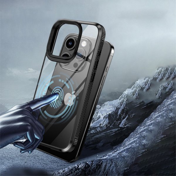 Ipaky iPhone 15 Pro Skal Transparent Baksida Blå