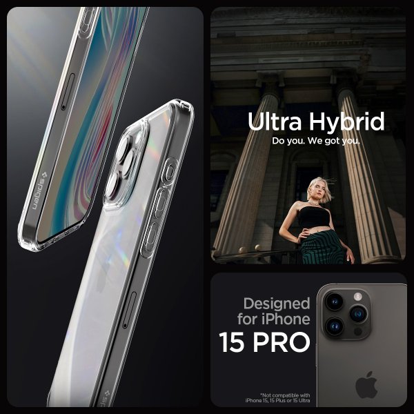 Spigen iPhone 15 Pro Skal Ultra Hybrid Crystal Clear