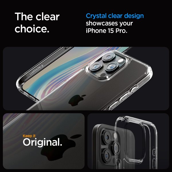 Spigen iPhone 15 Pro Skal Ultra Hybrid Crystal Clear