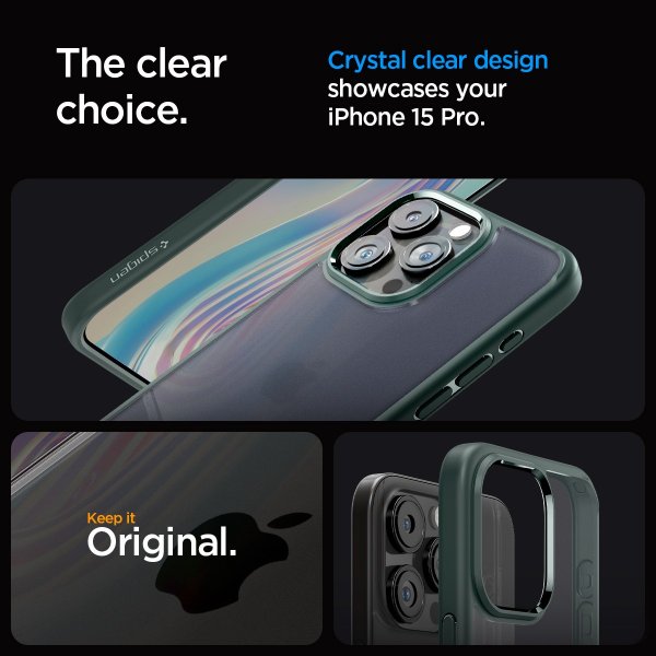 Spigen iPhone 15 Pro Skal Ultra Hybrid Frost Green