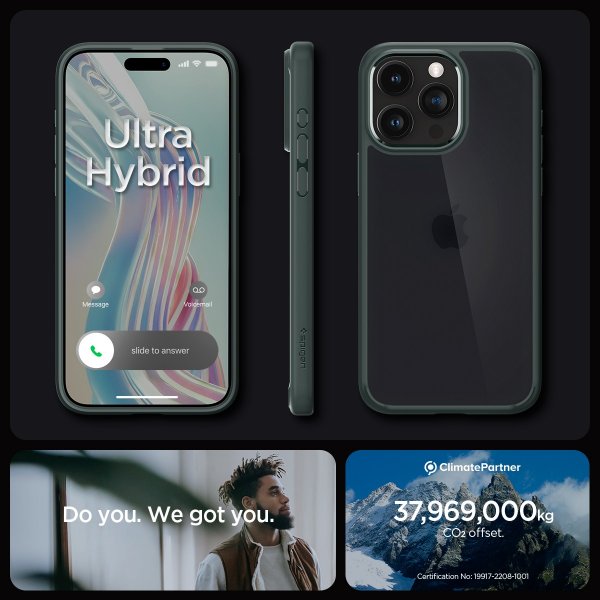 Spigen iPhone 15 Pro Skal Ultra Hybrid Frost Green