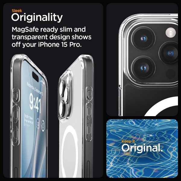 Spigen iPhone 15 Pro Skal Ultra Hybrid MagFit Frost Clear