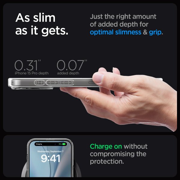 Spigen iPhone 15 Pro Skal Ultra Hybrid MagFit Frost Clear