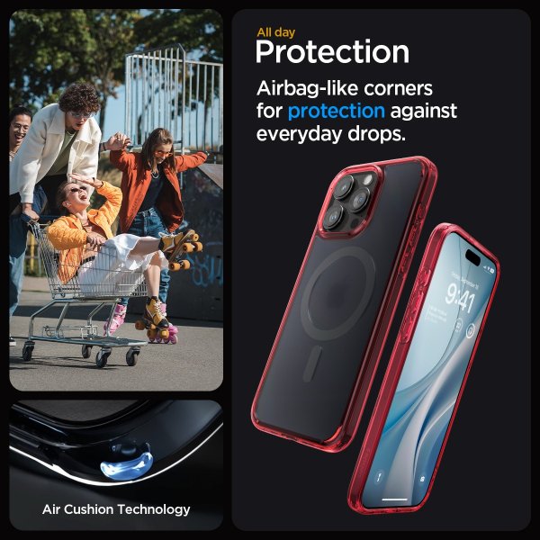 Spigen iPhone 15 Pro Skal Ultra Hybrid MagFit Frost Deep Red