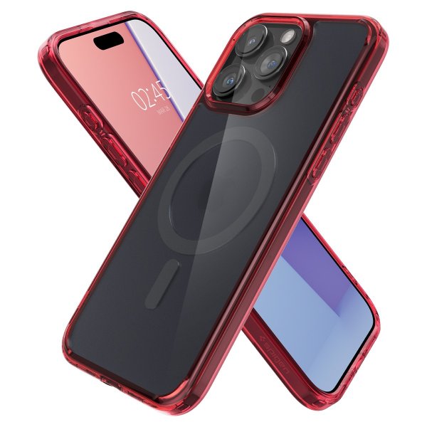 Spigen iPhone 15 Pro Skal Ultra Hybrid MagFit Frost Deep Red