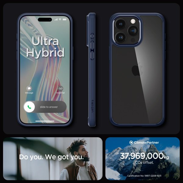 Spigen iPhone 15 Pro Skal Ultra Hybrid Navy Blue