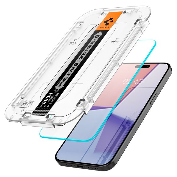 Spigen iPhone 15 Pro Skärmskydd GLAS.tR EZ Fit 2-pack