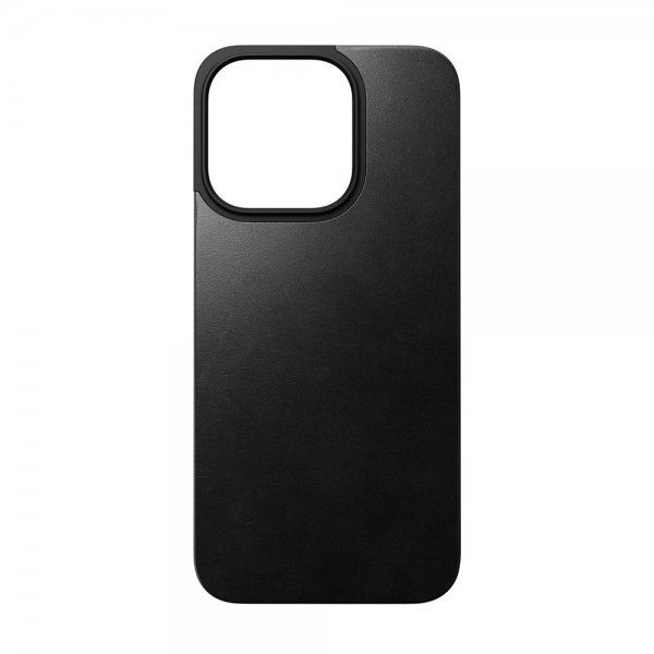 Nomad iPhone 15 Pro Skin Magnetic Leather Back Horween Svart