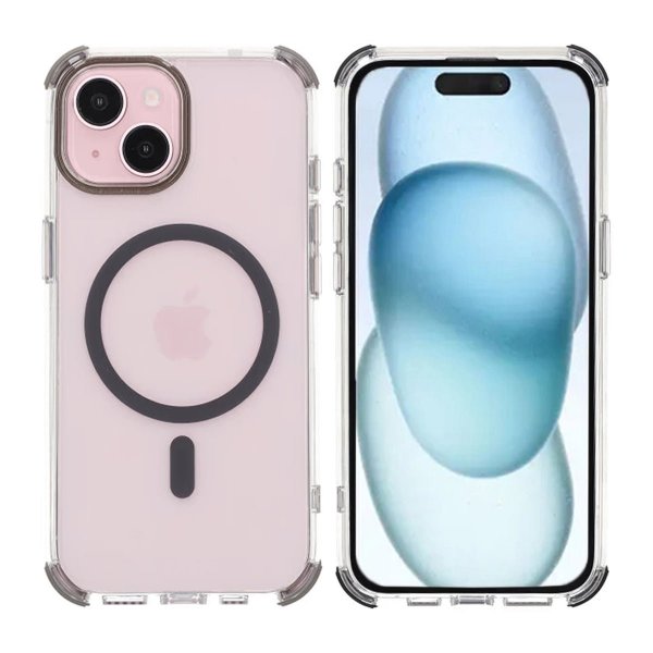 Rvelon iPhone 15 Skal Förstärkta Hörn Grå