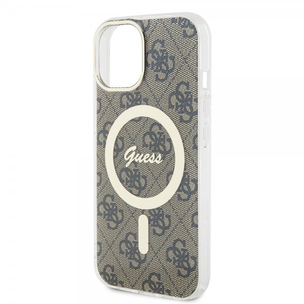 Guess iPhone 15 Skal 4G Pattern MagSafe Brun