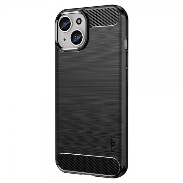 Mofi iPhone 15 Skal Borstad Kolfibertextur Svart