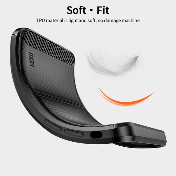 Mofi iPhone 15 Skal Borstad Kolfibertextur Svart