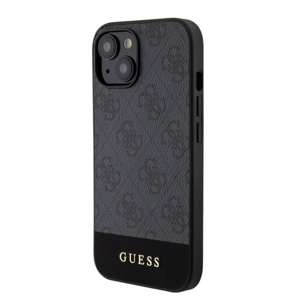 Guess iPhone 15 Skal Bottom Stripe MagSafe Svart