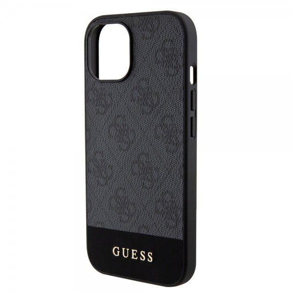 Guess iPhone 15 Skal Bottom Stripe MagSafe Svart
