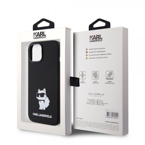 Karl Lagerfeld iPhone 15 Skal Choupette NFT Svart