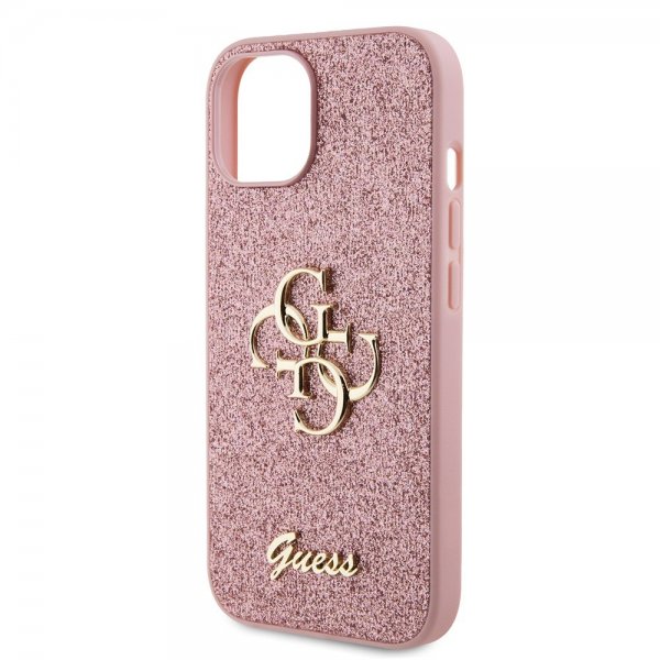 Guess iPhone 15 Skal Fixed Glitter Rosa