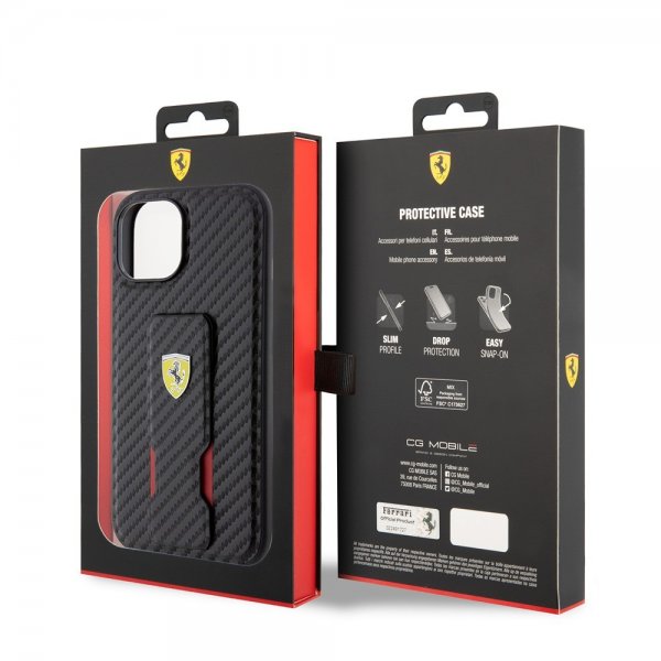 Ferrari iPhone 15 Skal Grip Stand Function Svart