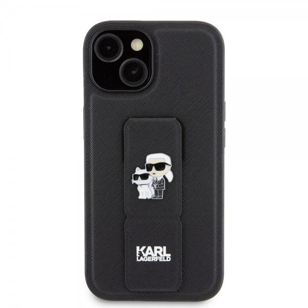 Karl Lagerfeld iPhone 15 Skal Grip Stand Function Svart