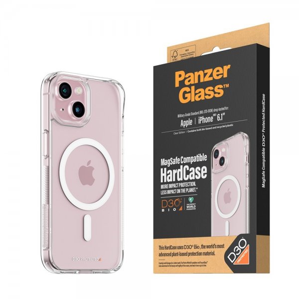 PanzerGlass iPhone 15 Skal HardCase MagSafe D3O Transparent
