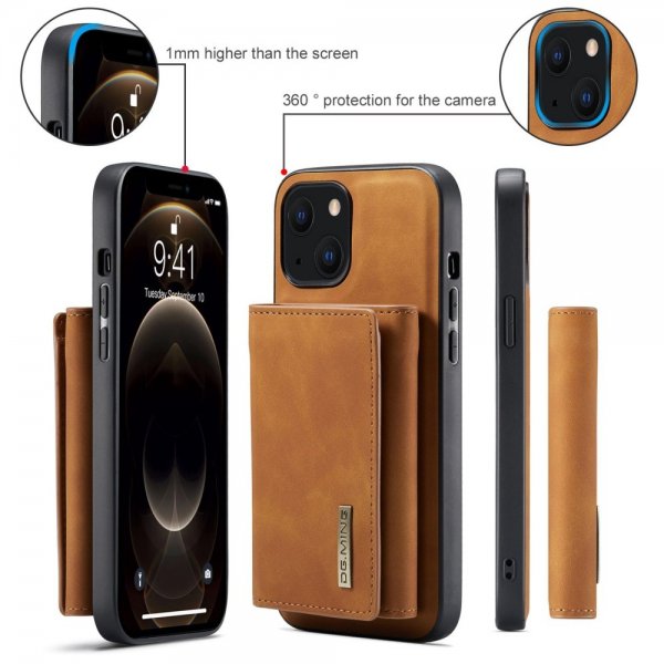 Dg.Ming iPhone 15 Skal M1 Series Löstagbar Korthållare Brun