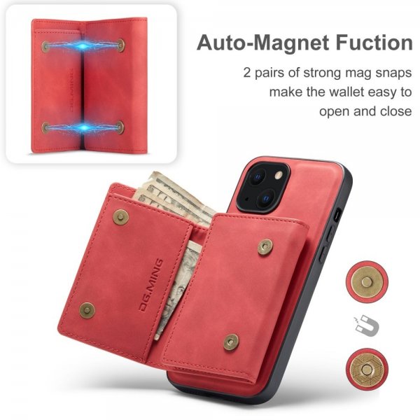 Dg.Ming iPhone 15 Skal M1 Series Löstagbar Korthållare Röd