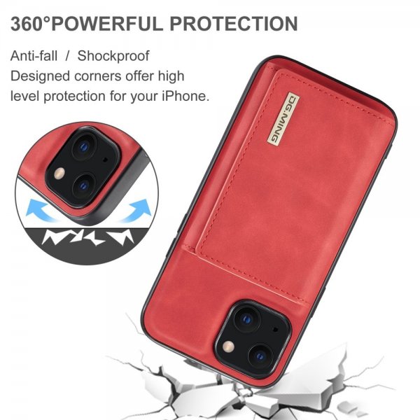 Dg.Ming iPhone 15 Skal M1 Series Löstagbar Korthållare Röd