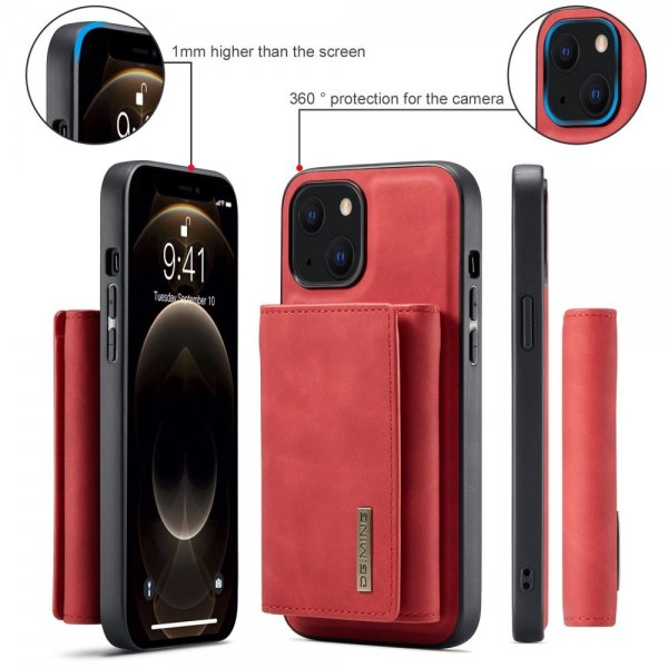 Dg.Ming iPhone 15 Skal M1 Series Löstagbar Korthållare Röd