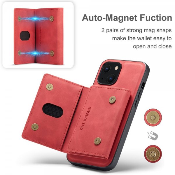 Dg.Ming iPhone 15 Skal M2 Series Löstagbar Korthållare Röd