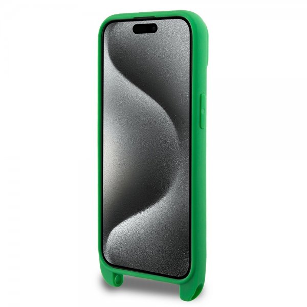 Lacoste iPhone 15 Skal Petit Pique Logo Strap Grön