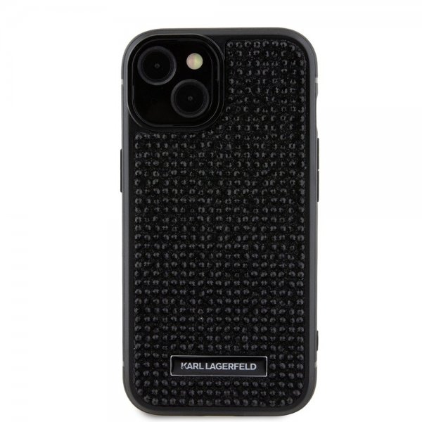 Karl Lagerfeld iPhone 15 Skal Rhinestone Svart