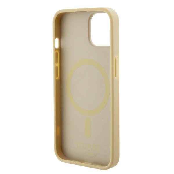 Guess iPhone 15 Skal Saffiano MagSafe Beige