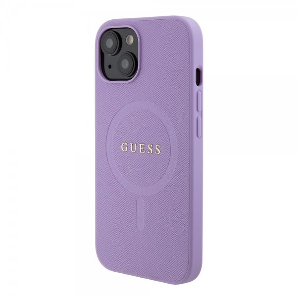 Guess iPhone 15 Skal Saffiano MagSafe Lila