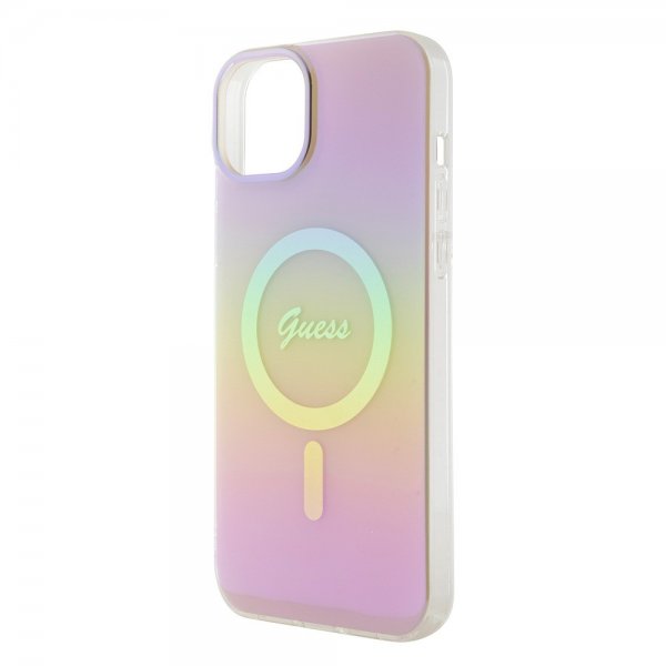 Guess iPhone 15 Skal Script MagSafe Rosa