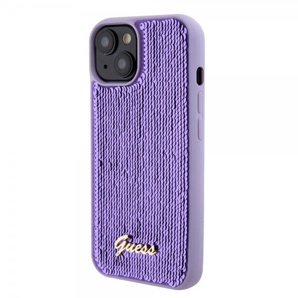 Guess iPhone 15 Skal Sequin Lila