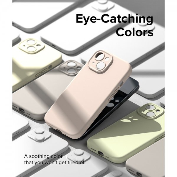 Ringke iPhone 15 Skal Silicone Magnetic Pink Sand