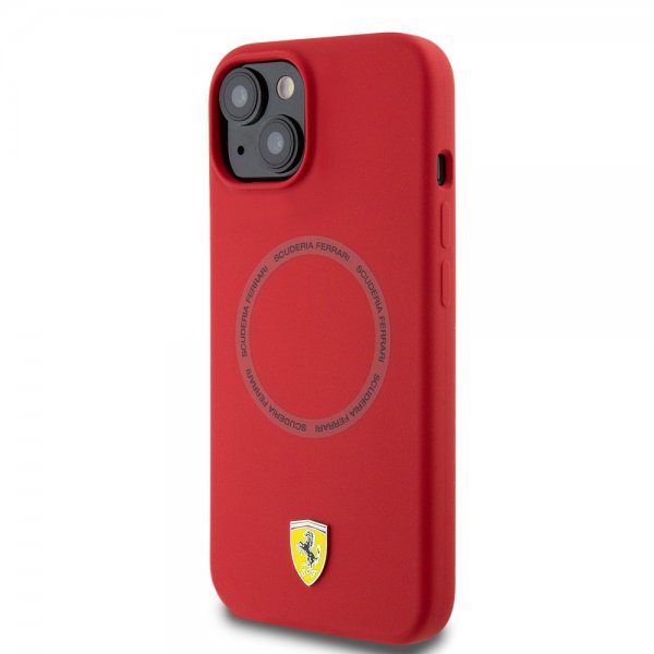 Ferrari iPhone 15 Skal Silicone MagSafe Röd