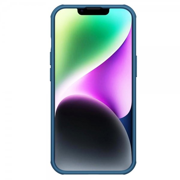 Nillkin iPhone 15 Skal Super Frosted Shield Pro Logo Hole Blå