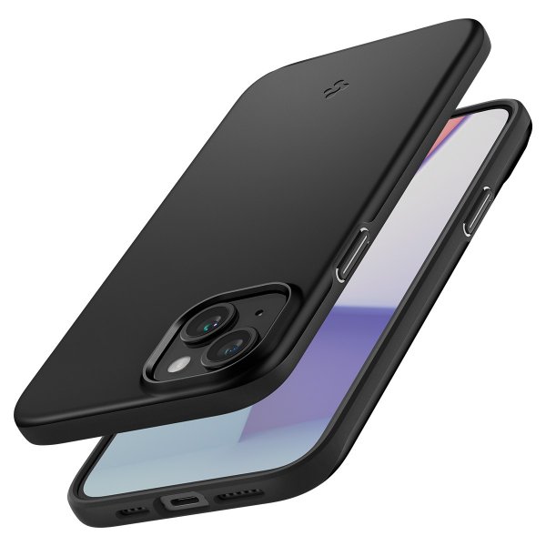 Spigen iPhone 15 Skal Thin Fit Svart