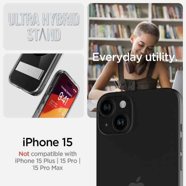 Spigen iPhone 15 Skal Ultra Hybrid S MagFit Svart
