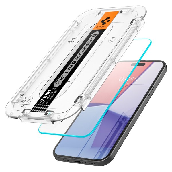 Spigen iPhone 15/iPhone 16 Skärmskydd GLAS.tR EZ Fit 2-pack