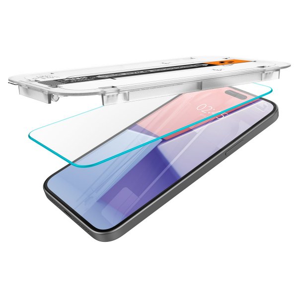 Spigen iPhone 15/iPhone 16 Skärmskydd GLAS.tR EZ Fit 2-pack