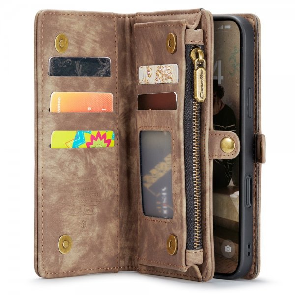 CaseMe iPhone 16 Fodral 008 Series Löstagbart Skal Brun