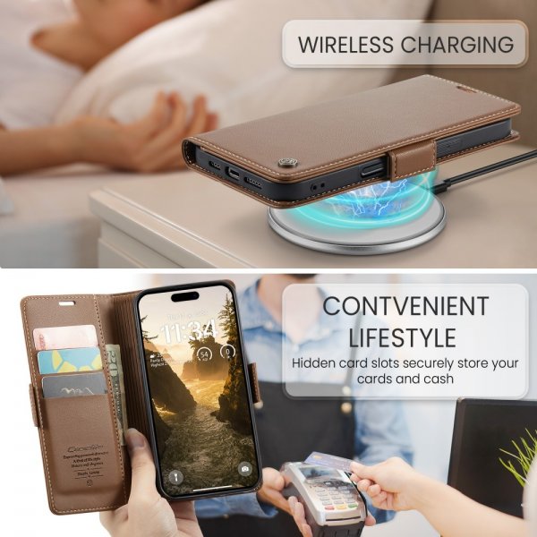 CaseMe iPhone 16 Fodral 023 Series Brun