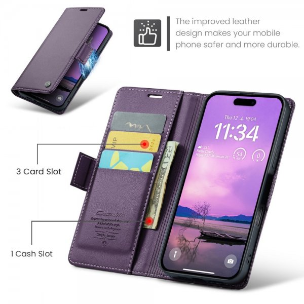 CaseMe iPhone 16 Fodral 023 Series Lila