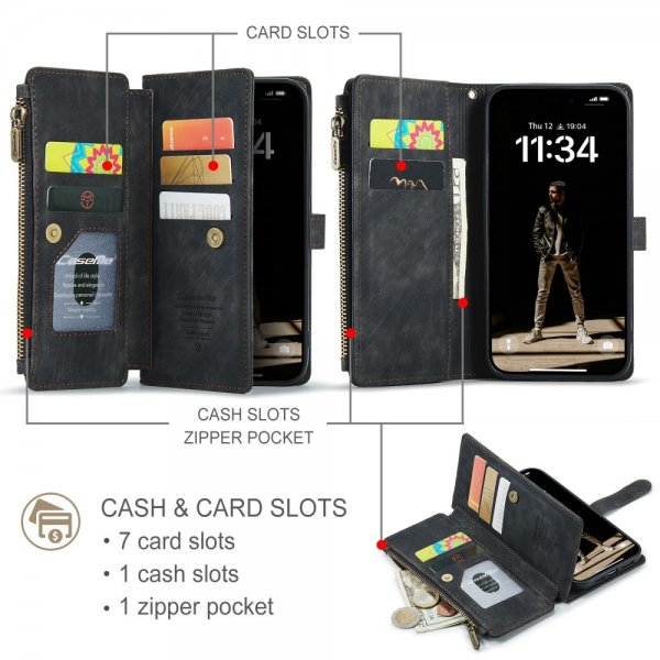 CaseMe iPhone 16 Fodral C30 Series Svart