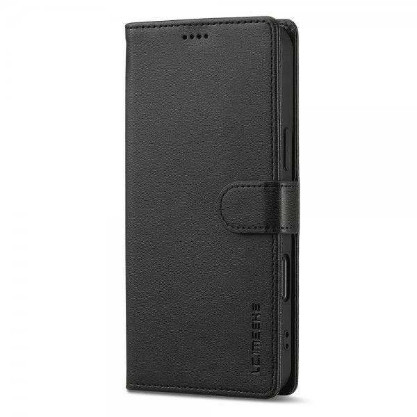 Lc.Imeeke iPhone 16 Fodral med Kortfack Stativfunktion Svart