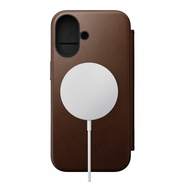 Nomad iPhone 16 Fodral Modern Leather Folio Brun