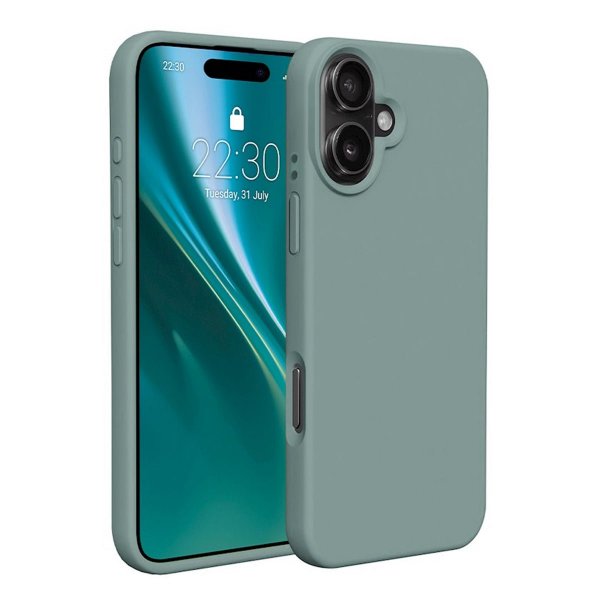 iPhone 16 Skal Silikon Mörkgrön